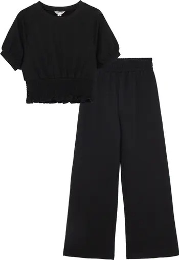 Kids' Smocked Cotton Blend Top & Pants Set | Nordstrom