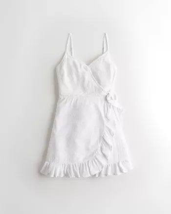 Girls Wrap-Front Ruffle Mini Dress from Hollister | Hollister (US)
