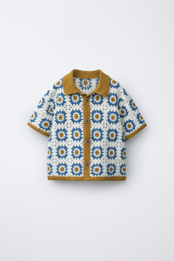 CROCHET SUN KNIT SHIRT | Zara US