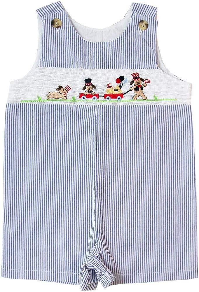 Good Lad Newborn/Infant Boys July 4th Smocked Shortall | Amazon (US)