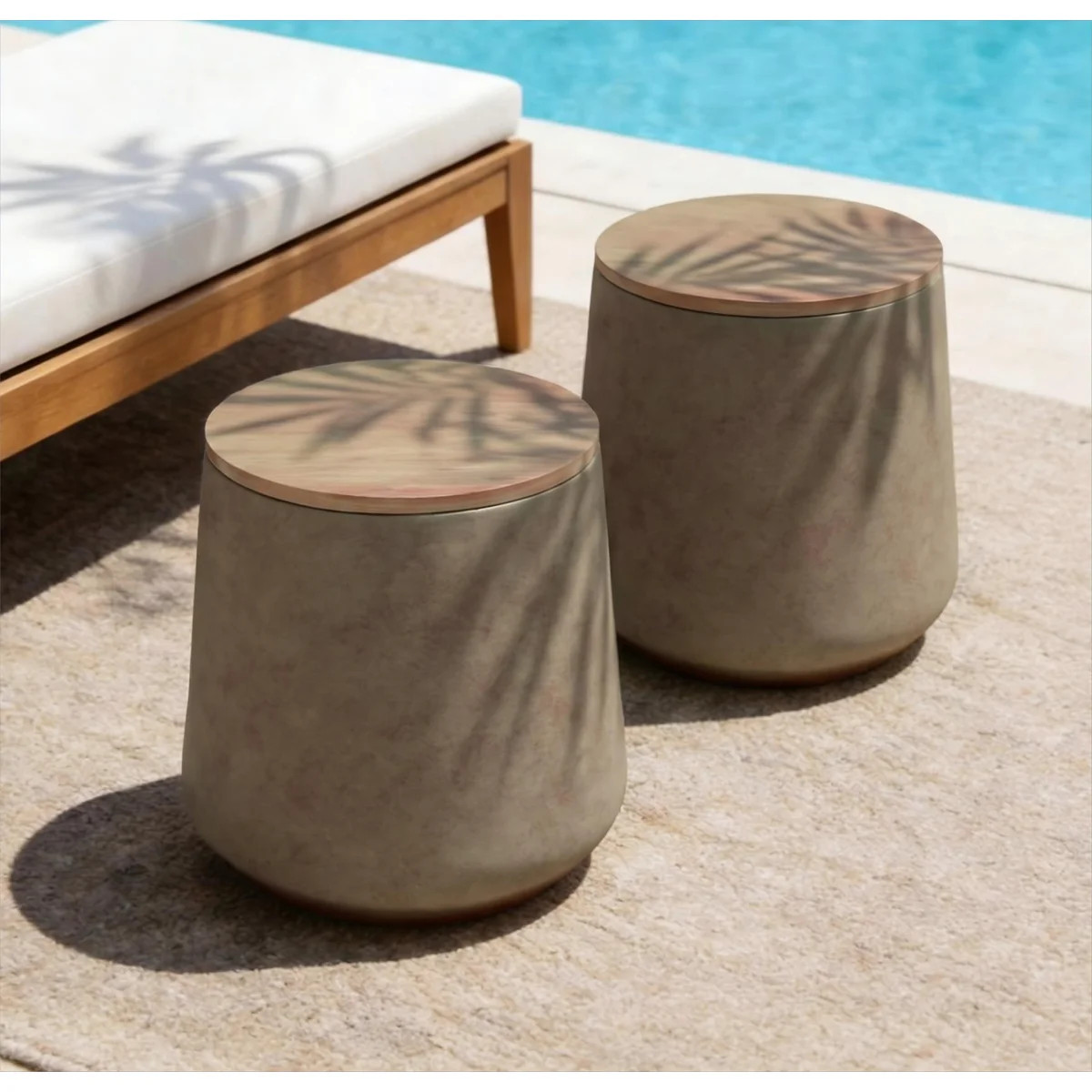 Outdoor Side Table With Storage (Set of 2) | Wayfair North America