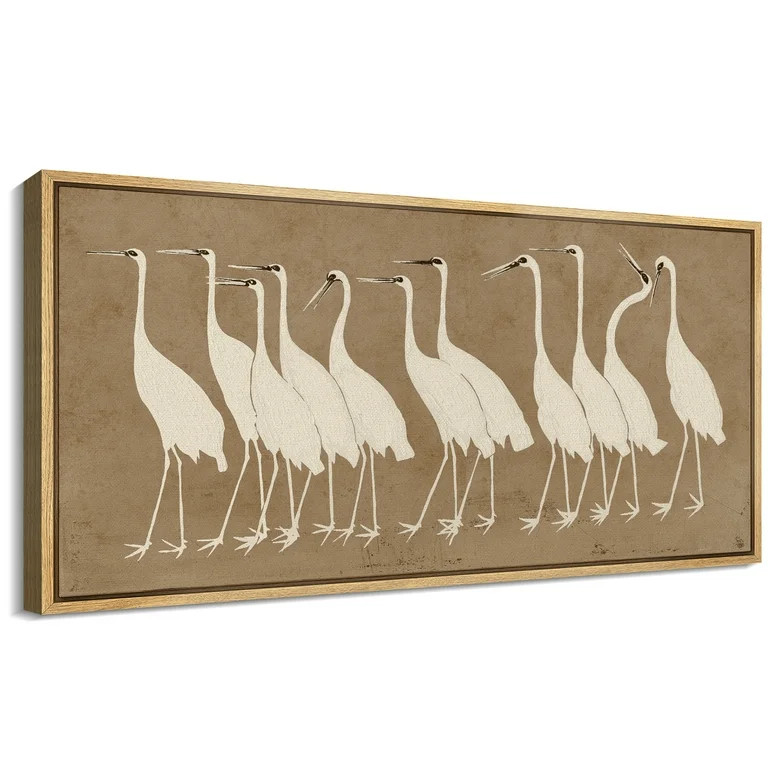 Large Framed Canvas Print Minimalist Bird Illustration on Textured BrownWall Art Decorative Ready... | Walmart (US)