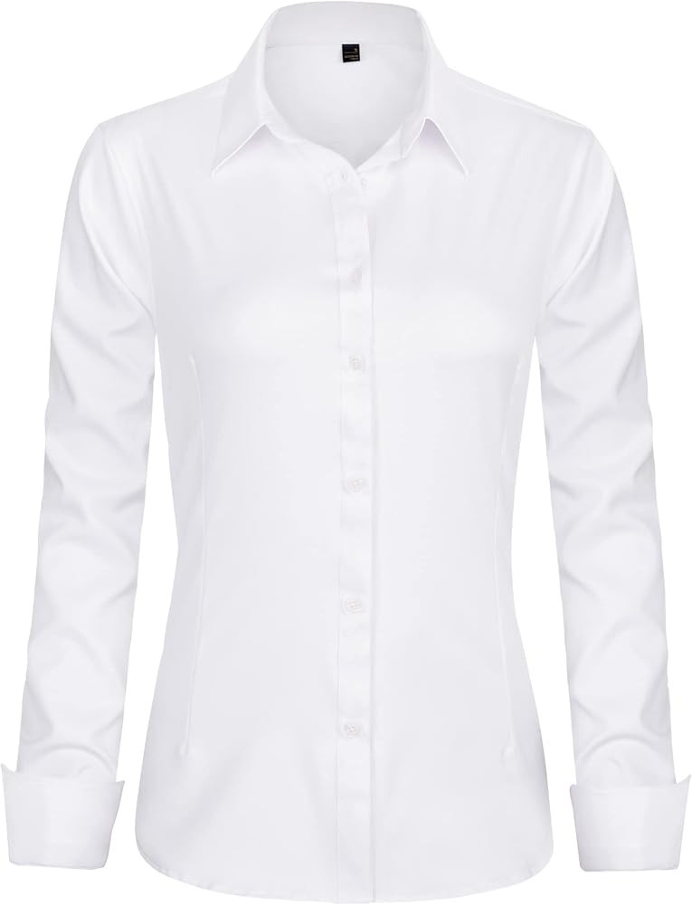 J.VER Womens Dress Shirts Long Sleeve Button Down Shirt Wrinkle-Free Business Casual Blouse Offic... | Amazon (US)