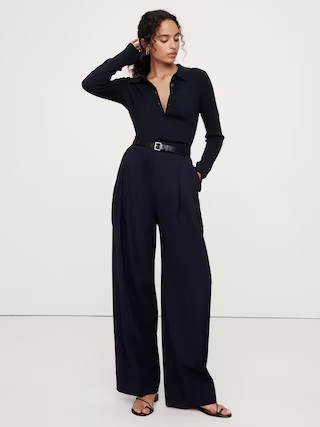 Ribbed Merino Sweater Polo | Banana Republic (US)