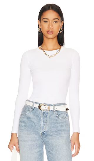 Textured Knit Crew Top in White | Revolve Clothing (Global)