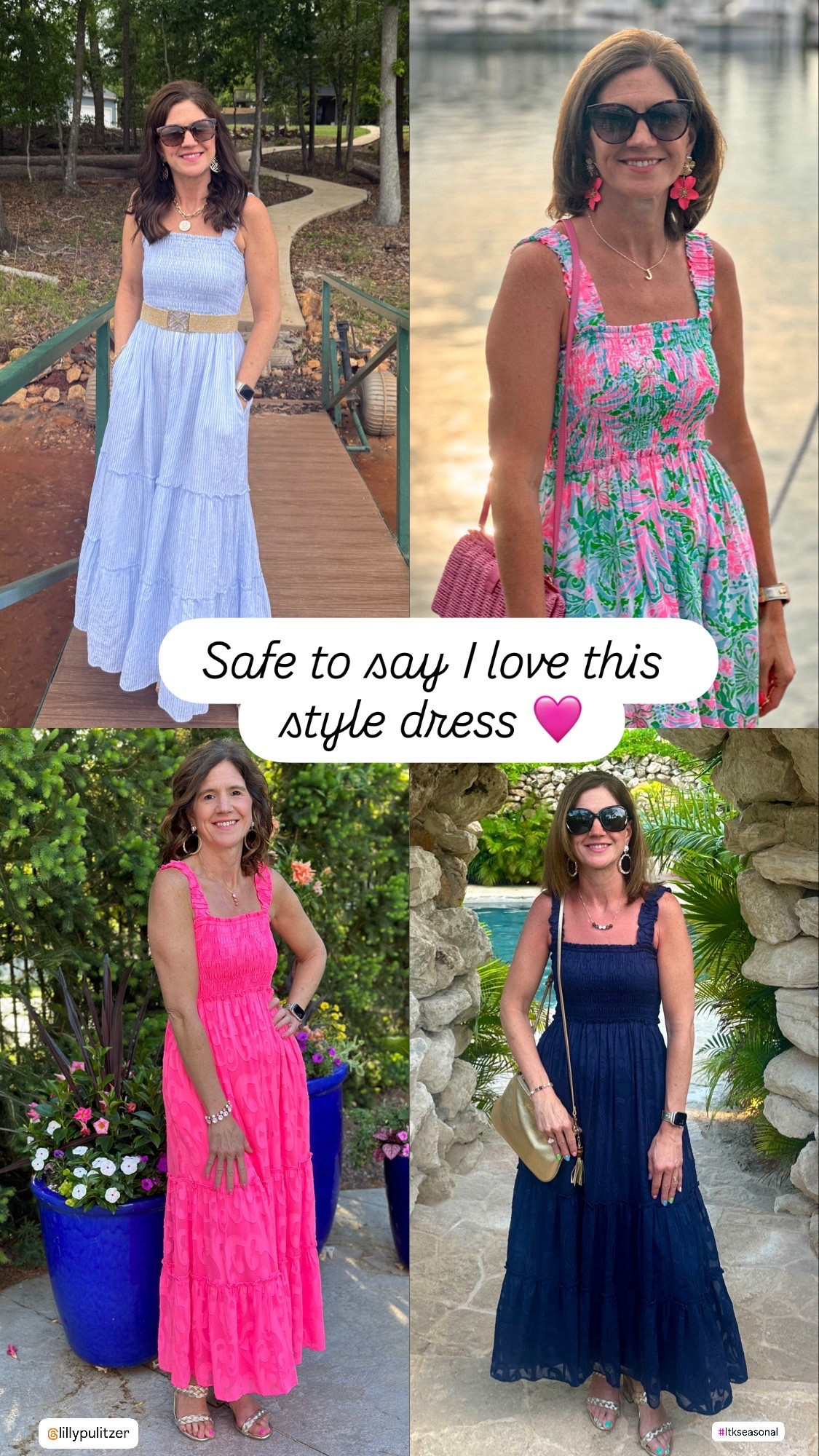Maxi Dress 

Safe to say I love this style dress 💗

I have this in multiple colors and prints and wear it for everything—vacations, graduations, Mother’s Day, weddings… it’s just that easy and flattering. 

Wearing a size S in all of these. 

Linking all my favorites 🤍


#summerdress #vacationstyle #resortwear
#styleover40 #over40fashion #outfitinspo
#ltkstyle #ltkfinds #travelstyle
#easystyle #femininefashion #springstyle
#lillypulitzer
#ltkseasonal

summer dresses
vacation dresses
spring outfits 2026
spring dressess
amalfi coast outfits
resort wear
flattering dresses
travel outfits


#LTKTravel #LTKWedding #LTKOver40