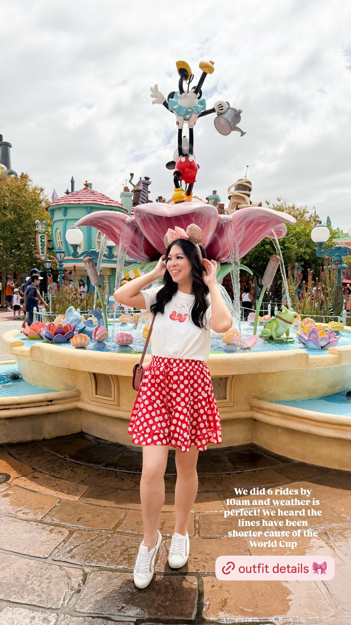 Disneyland outfit! Minnie Mouse cherry tshirt with polka dot skort!

#LTKstyletip #LTKtravel #LTKsummer