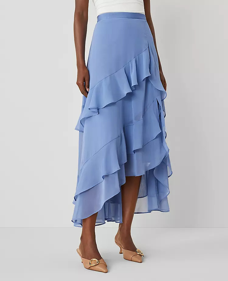 Chiffon Ruffle Maxi Skirt | Ann Taylor