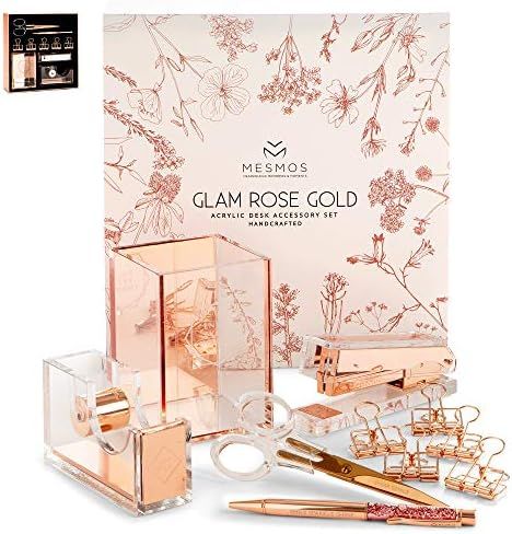 Office Accessories for Women - Desk Sets and Accessories for Women - Teen Girls - Rose Gold Office S | Amazon (US)