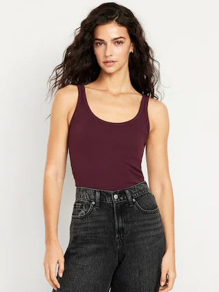 First-Layer Ribbed Scoop-Neck Tank Top | Old Navy (US)