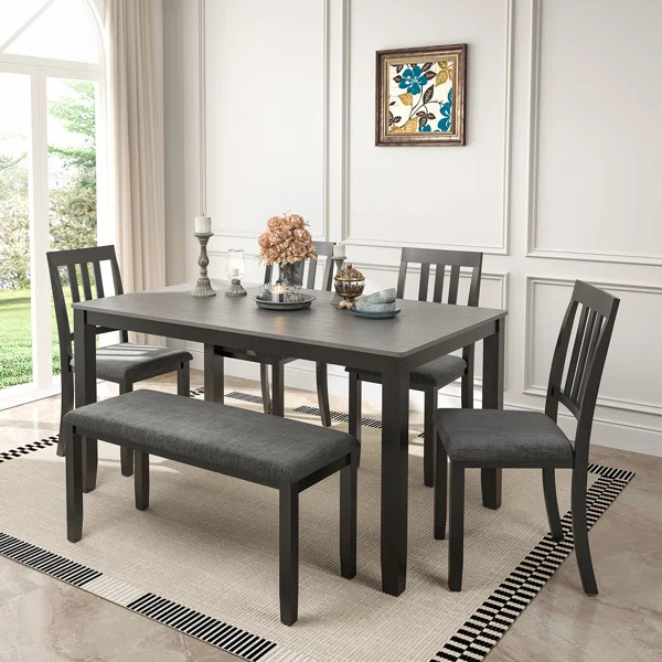 6 - Person Solid Wood Four Leg Dining Set | Wayfair North America