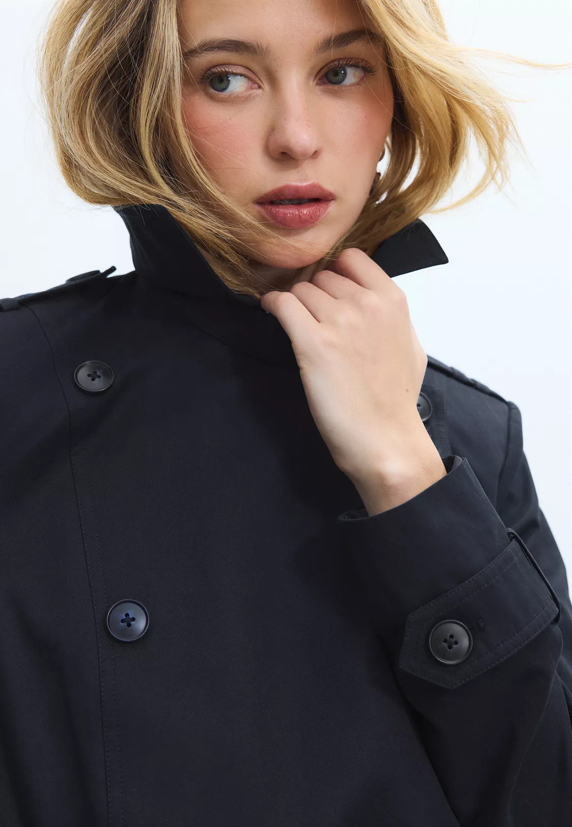 Basic short trench coat - Women's Mocacos Nuevo | Stradivarius United Kingdom | Stradivarius (UK)