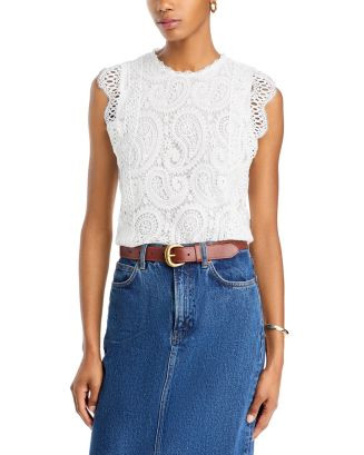 AQUA Paisley Lace Top - Exclusive  | Bloomingdale's Women | Bloomingdale's (US)