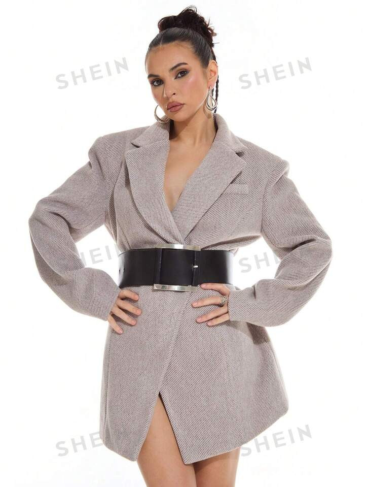 MUSERA Abito Blazer In Tweed Senza Cintura | SHEIN