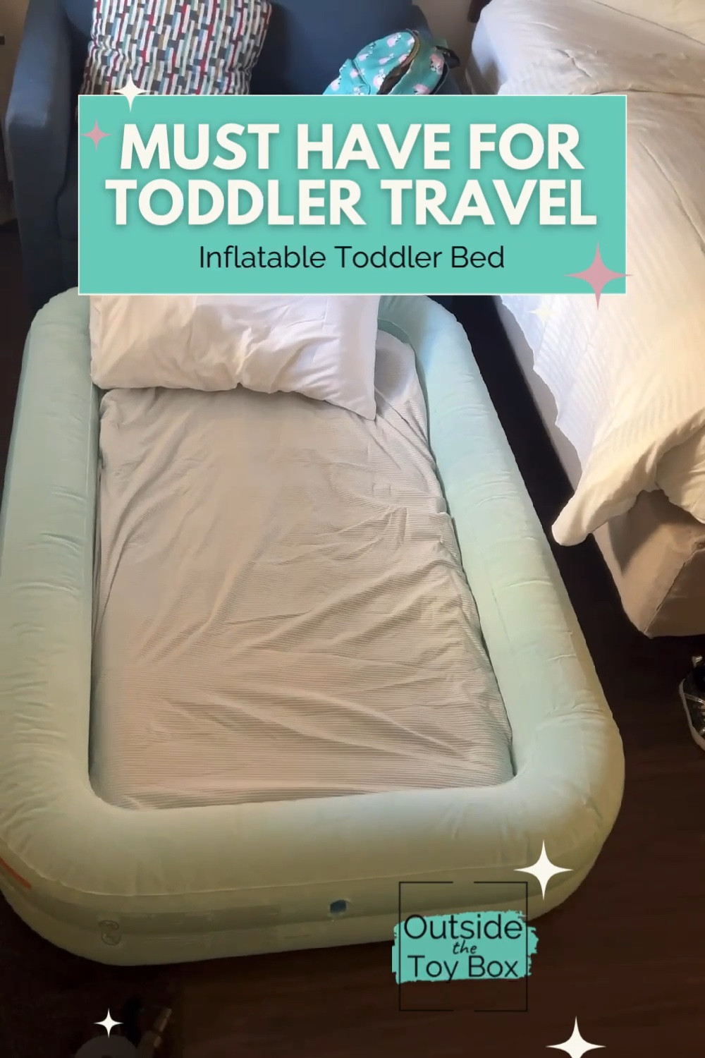 A toddler inflatable bed is a game changer for traveling with a young child. When my kids grew out of the pack and play but weren’t quite ready for a bed without rails (or we were limited on space), we used the toddler travel bed and it worked perfectly!

#LTKfamily #LTKVideo #LTKtravel