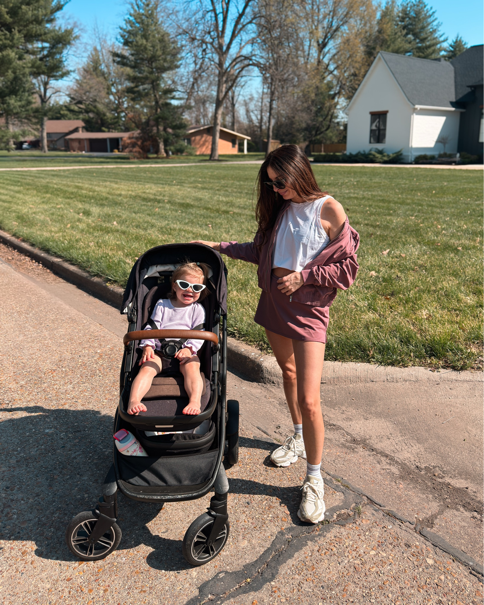 Fabletics outfit of the month 🫶🏼

Sizing:
- skort: medium 
- bra: small
- bomber jacket: mediumm

#LTKmomlife #LTKfitnessgoals #LTKActive