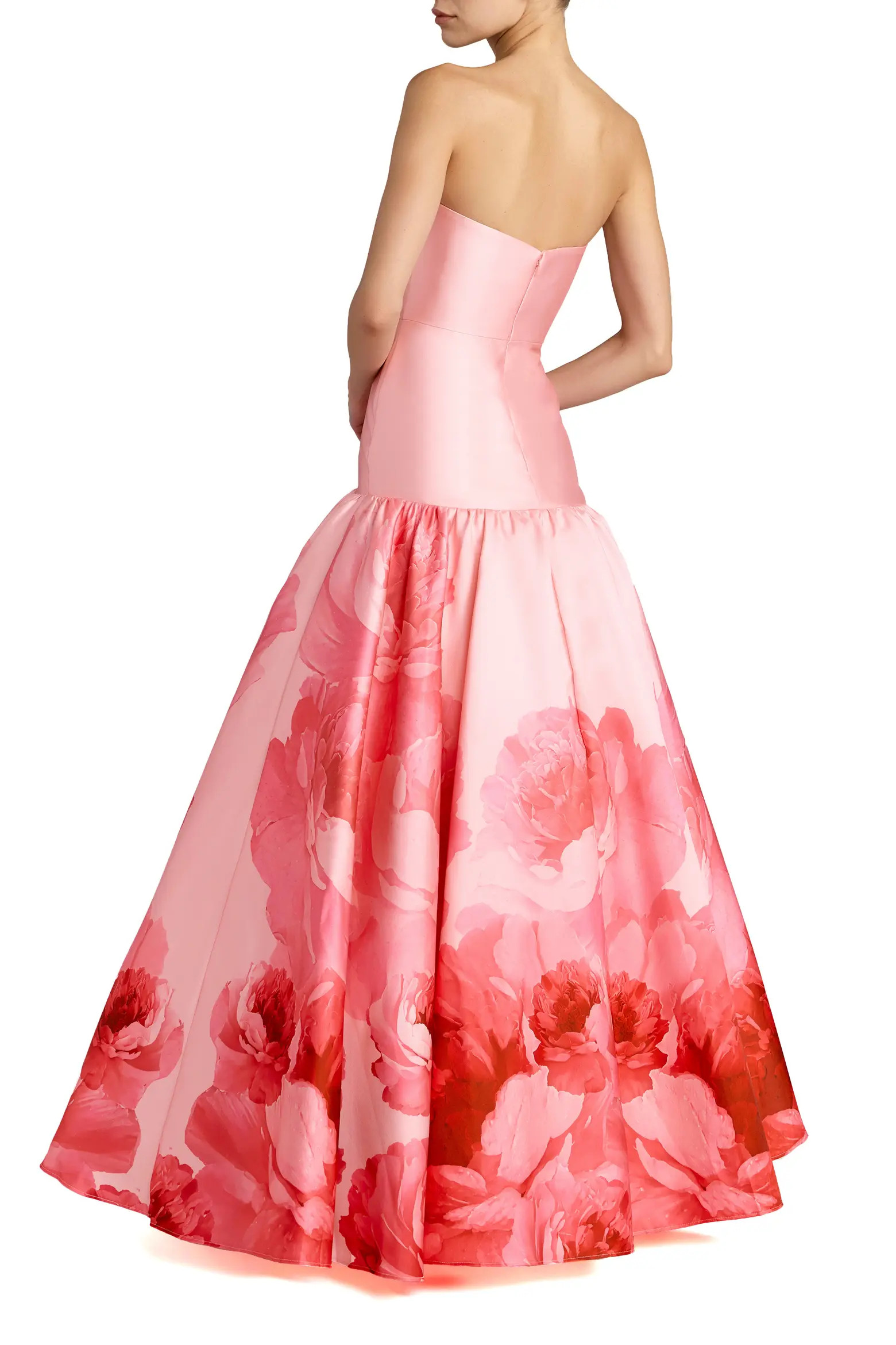 Printed Mikado Strapless Drop Waist Ballgown (Women) | Nordstrom | Nordstrom