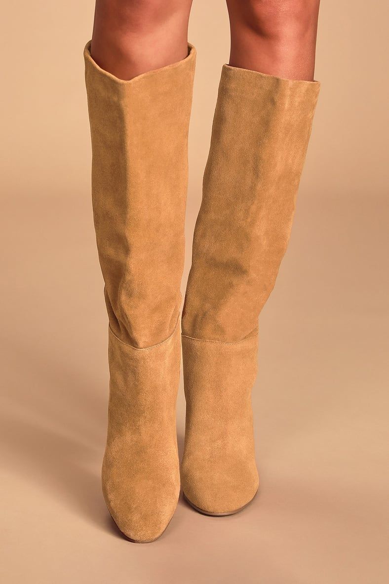 Krafty Honey Brown Suede Leather Knee High Boots | Lulus (US)