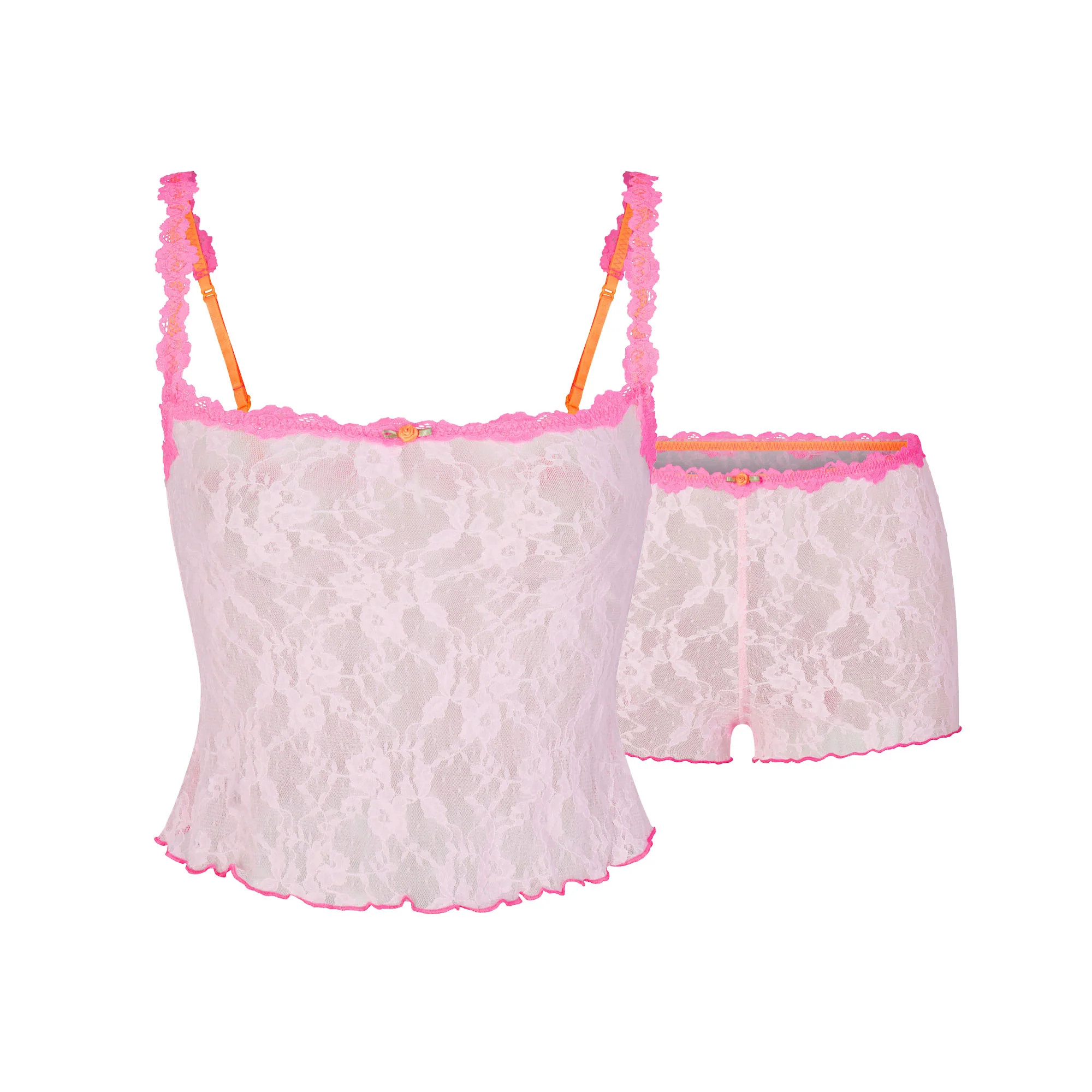 LACE CAMI AND TAP SHORT SET | SKIMS (US)