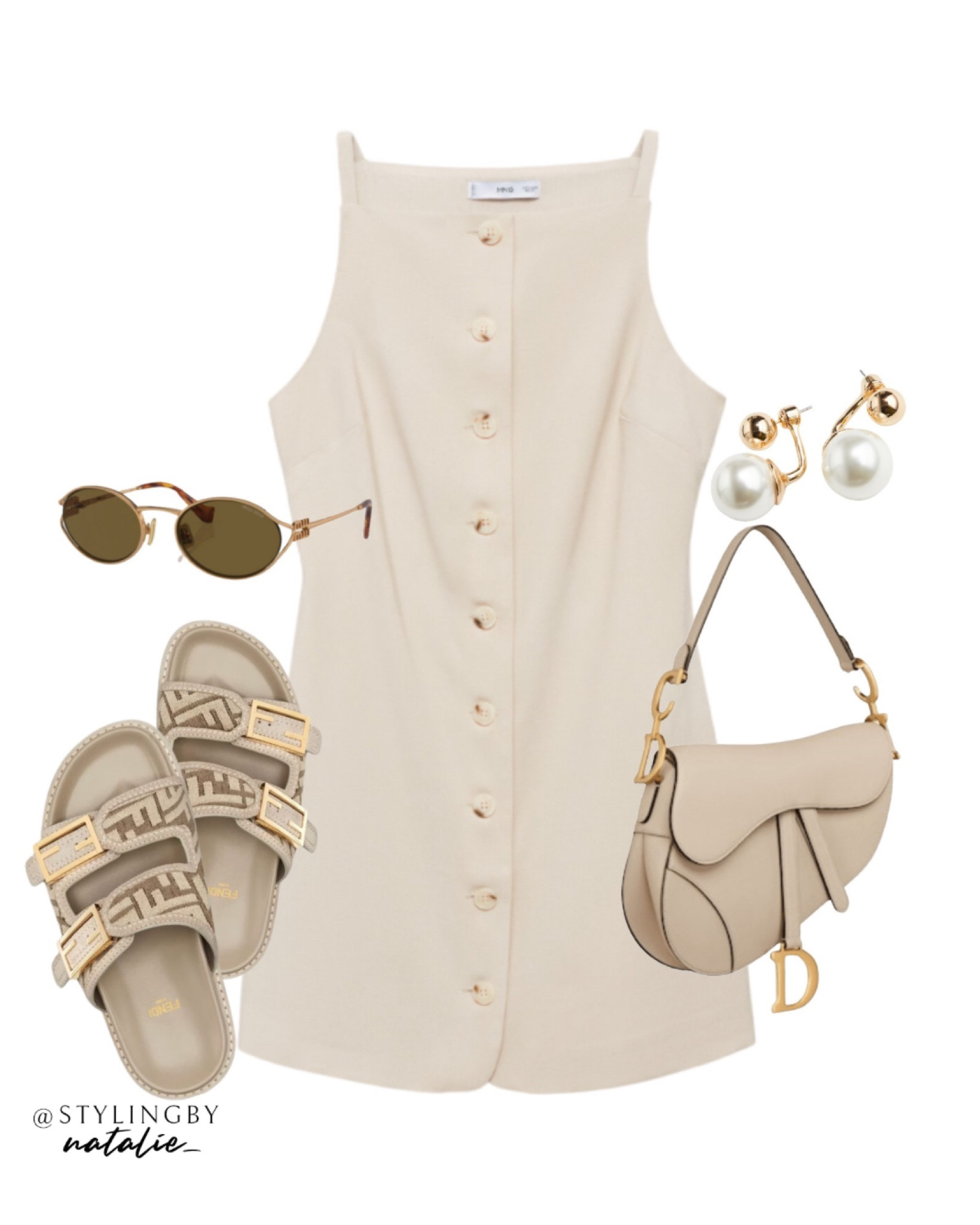 Button up mini dress, fendi sandals, Dior saddle bag, pearl earrings and Miu Miu sunglasses. Summer dress, summer outfit.

#LTKstyletip #LTKeurope #LTKsummer