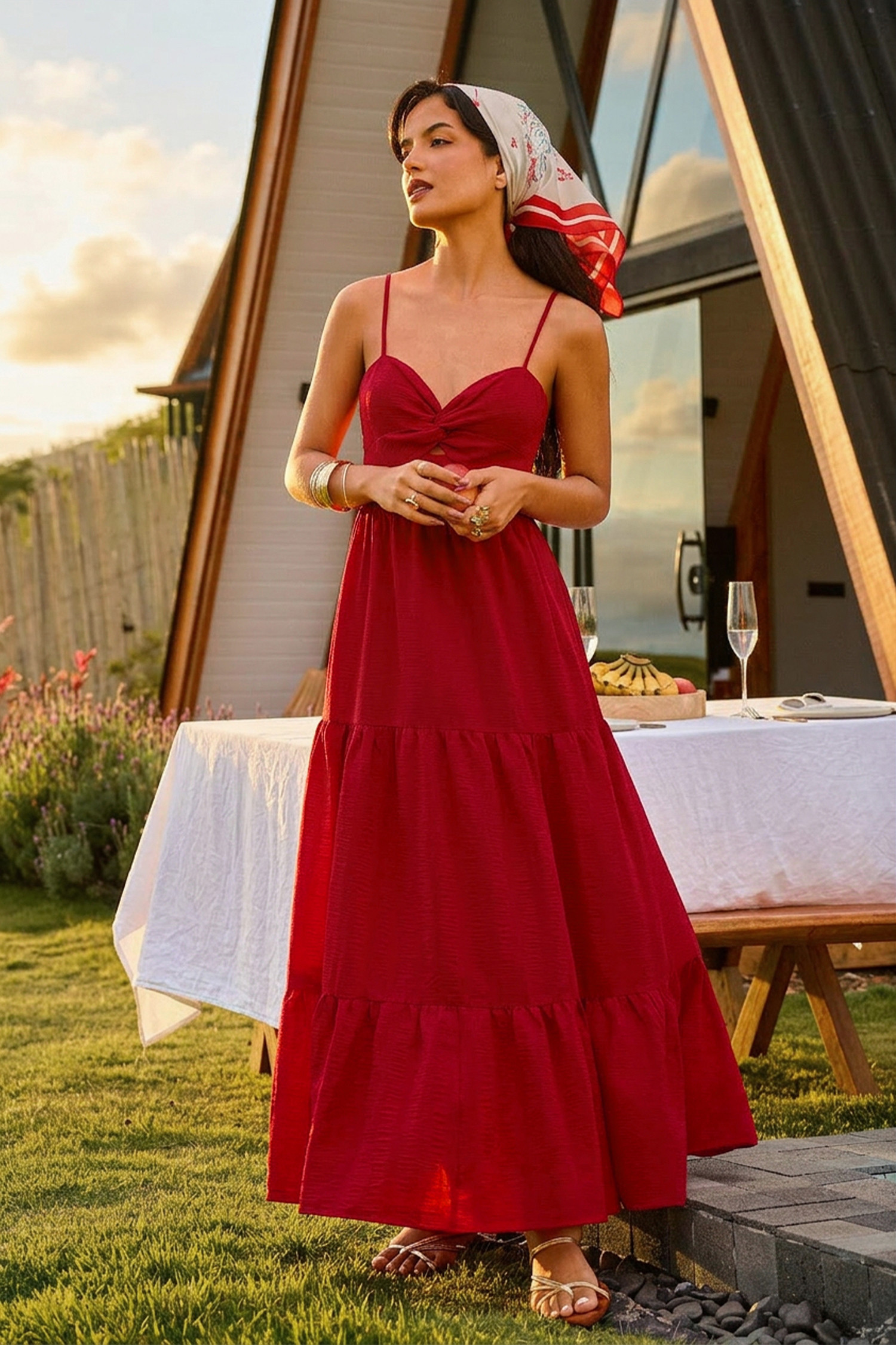 Sultry Sun Red Maxi Dress - M | Cupshe US
