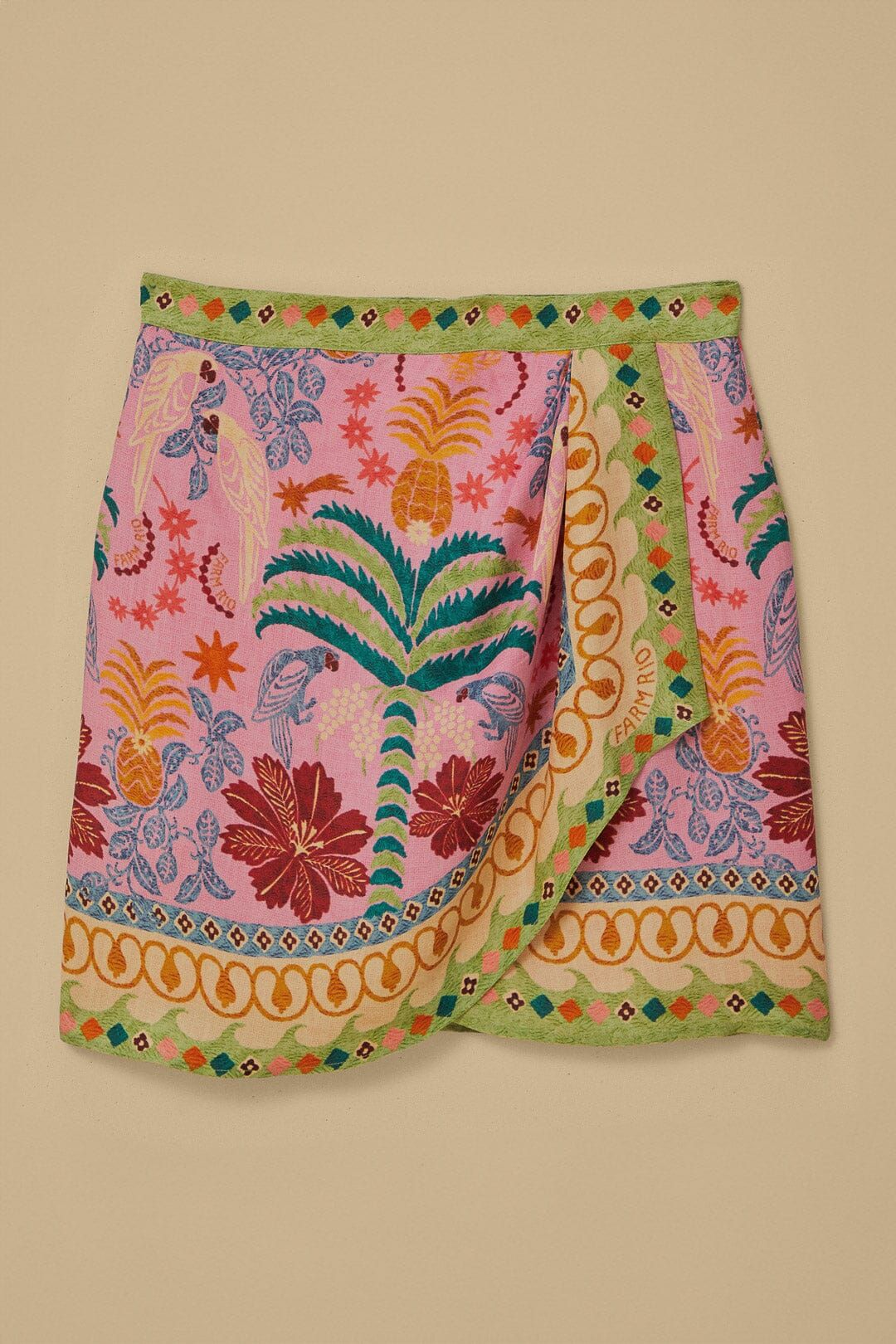 Pink Fruits Queen Scarf Lenzing™ Ecovero™ Viscose Mini Skirt | FarmRio
