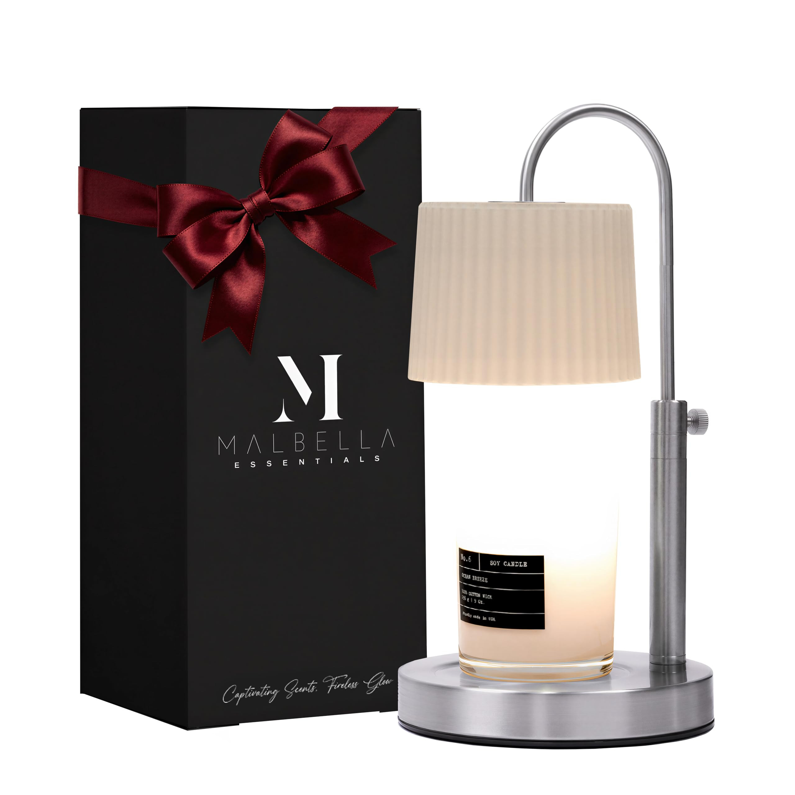 Dimmable Glass Candle Warmer Lamp with Timer - Adjustable Height Candle Lamp Warmer with Timer (8... | Amazon (US)