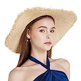 Ele-Woven Beach Hats for Women – Natural Grass Women’s Sun Hats with Lace Bow | Amazon (US)