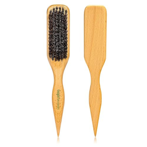 2PCS Boar Bristle Hair Brush Slick Back Hair Brush for Sleek Ponytail Bun & Smoothing Baby Hairs- Soft Medium Smoothing to Style,Polish & Lay Hair Down Flat- Wooden Brush for Men Women | Amazon (US)