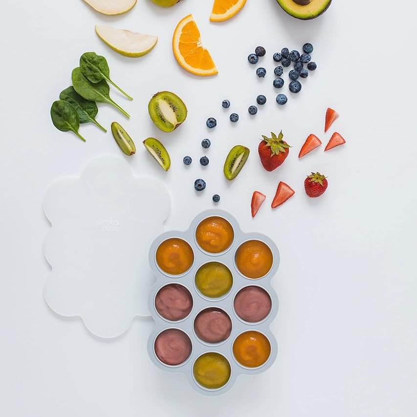 Simka Rose Baby Food Freezer Storage Tray with Clip-On Lid, Perfect for Puree Storage and Homemade B | Amazon (US)