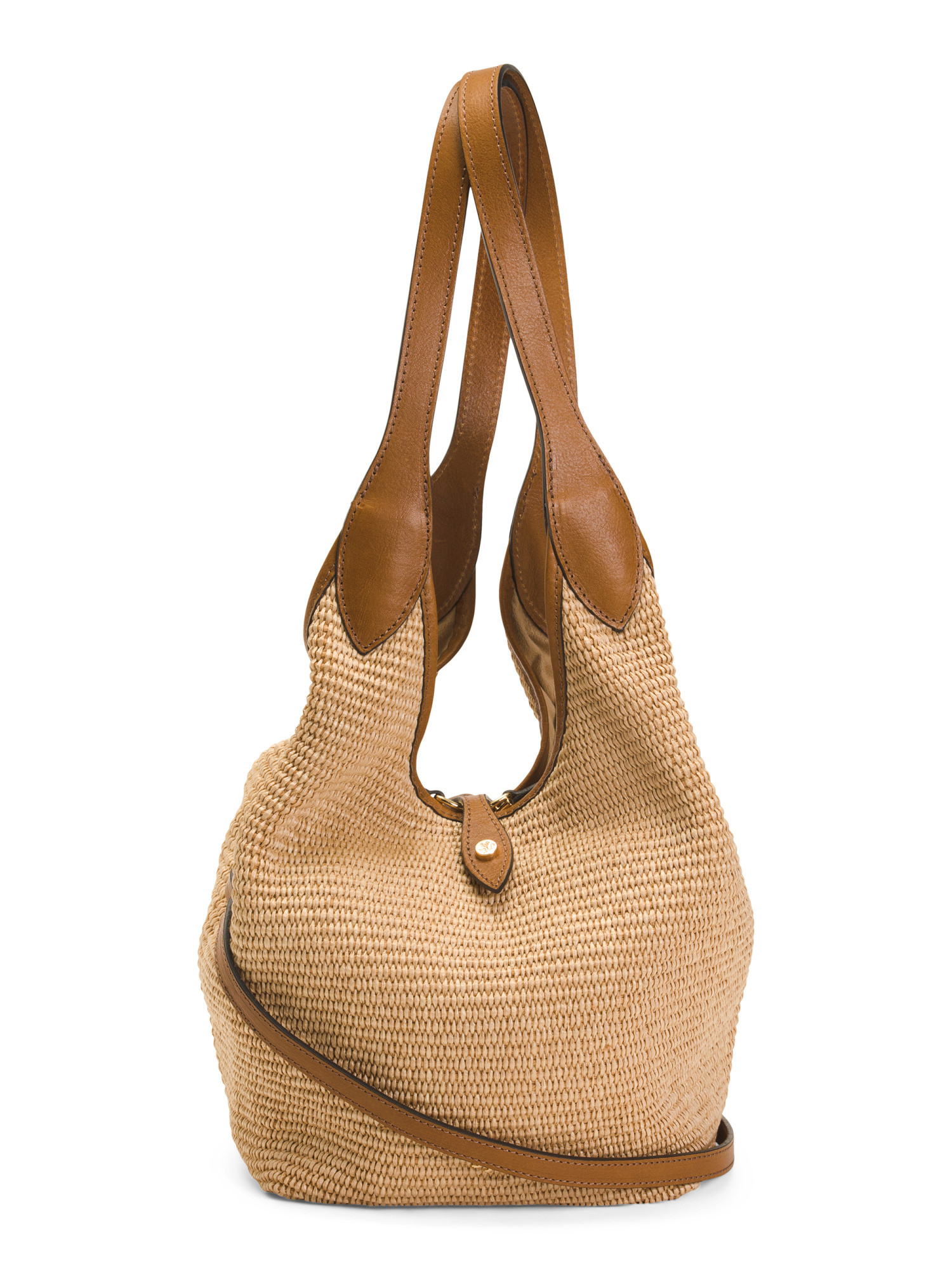 Made In Italy Straw Four Post Tote | TJ Maxx