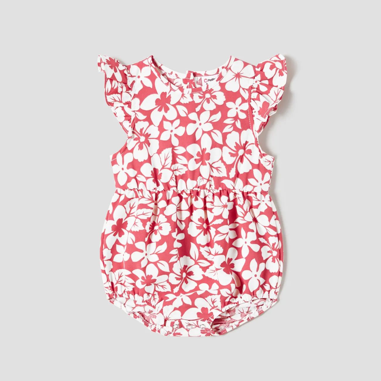 Mommy and Me Allover Floral Print Flutter-sleeve Belted Dresses Only $11.99 PatPat US | PatPat