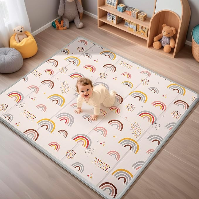 Foldable Baby Play Mat, PIGLOG 50x50 Playpen Mat, Safe Foam Playmat for Tummy Time, Waterproof Pl... | Amazon (US)