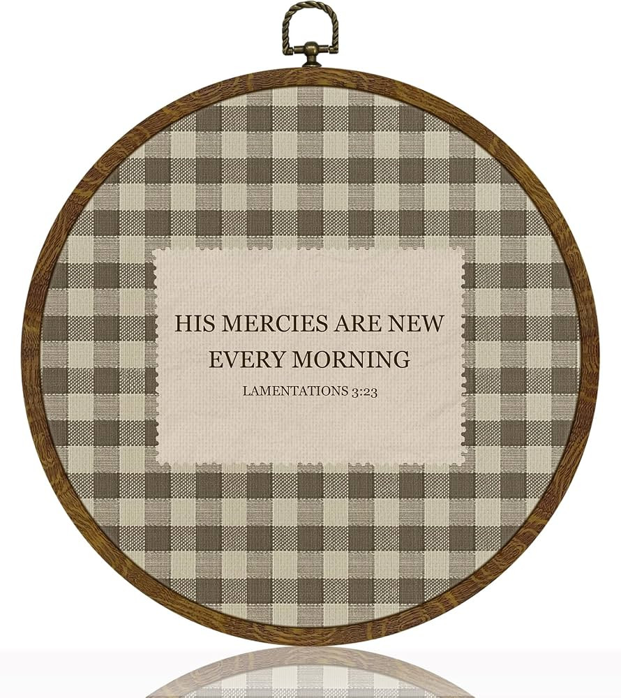 Vintage Christian Round Wall Art Decor,Christian Bible Verse -His Mercies are New Every Morning R... | Amazon (US)