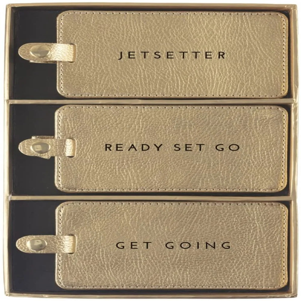 Eccolo World Traveler Luggage Tags, Set of 3 (Gold - Jetsetter) - Walmart.com | Walmart (US)