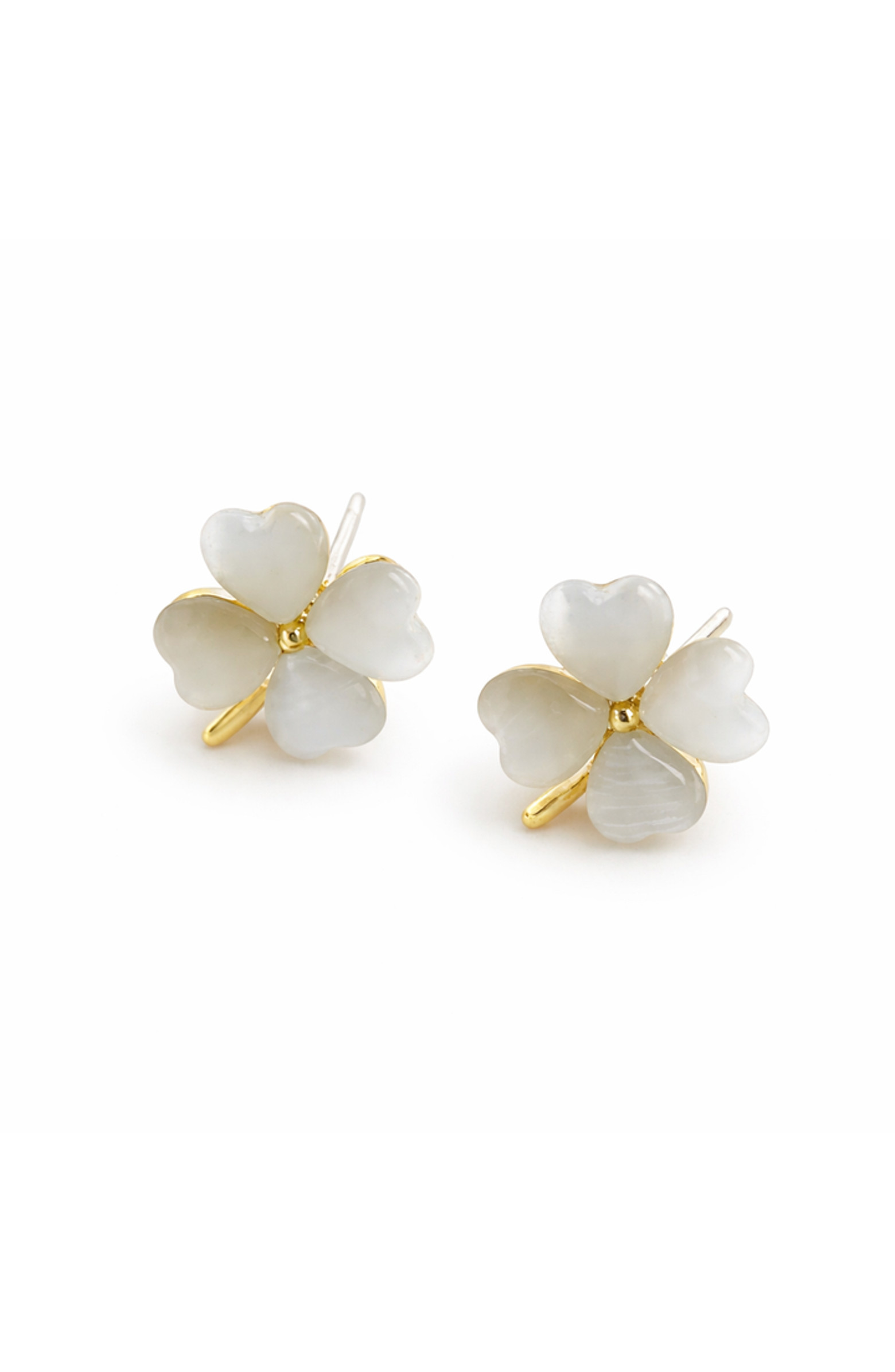 Mother of Pearl Heart Clover Earrings | Nordstrom