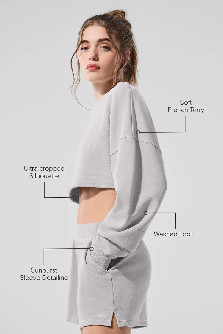 Washed Extreme Cropped Pullover | Alo Yoga (US)