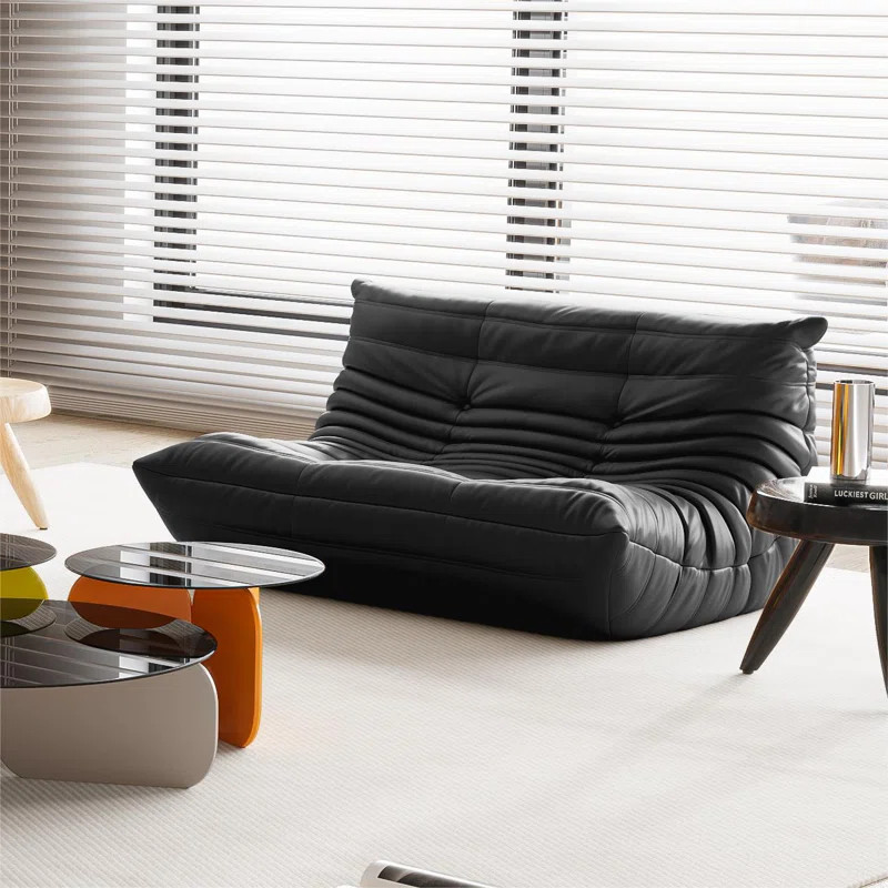 Armless Large Faux Leather 2-Seat Bean Bag Sofa | Wayfair North America