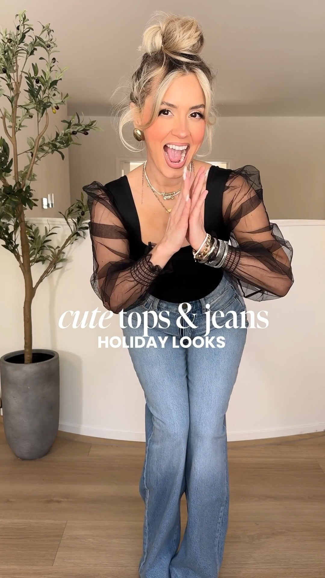 Cute tops & jeans for the HOLIDAYS 😍✨

➡️Size 27 in all jeans 
➡️Small in all tops 

✔️Look 1 > black bodysuit: Exact jeans are from Dynamite clothing
✔️Look 2 > green plunge bodysuit: Exact jeans are Levi's 501 size 27 
✔️Look 3 > brown cape: Exact jeans are Levi's Ribcage
✔️Look 4 > red cow neck: Exact jeans are from Walmart (Sofia Vergara) in  dark blue
✔️Look 5 > lace burgundy bodysuit: Exact jeans are Levi's 318 size 27 GREAT stretch
✔️Look 6 > black top: Exact jeans are Amazon flare great stretch
✔️Look 7 > green mock neck: 94 baggy Levi's size 28 for baggy fit 
✔️Look 8 > burgundy mock neck: Exact jeans are Spanx jeans size small



#LTKgrwm #LTKHoliday #LTKootd