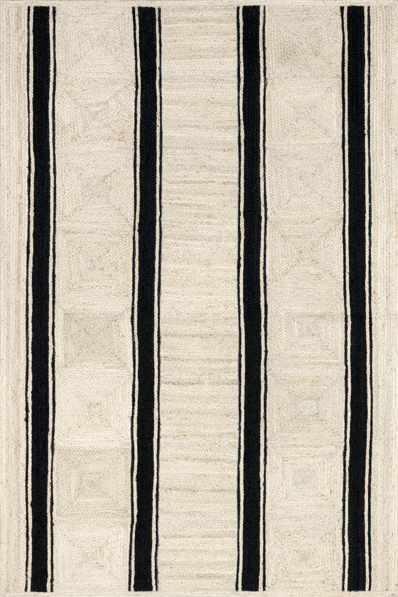 Hedgerow Striped Jute Rug | Ivory | Rugs USA