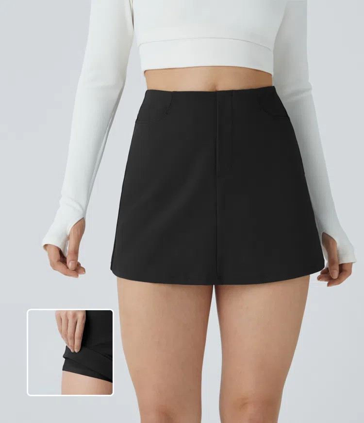Women’s High Waisted Side Pocket 2-in-1 A-Line Micro Mini Casual Skirt - Halara | HALARA