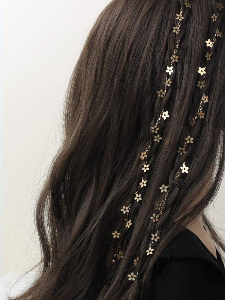 2pcs Flower & Chain Decor Hair Clip | SHEIN