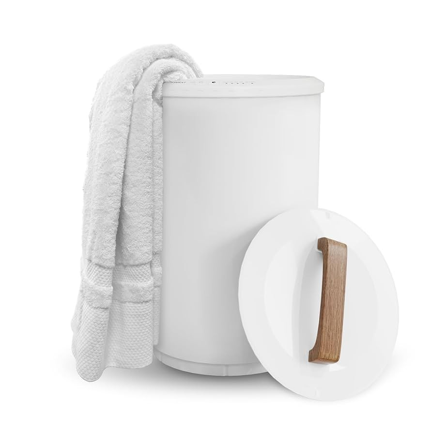 SAMEAT Heated Towel Warmers for Bathroom - Large Towel Warmer Bucket, Wood Handle, Auto Shut Off,... | Amazon (US)