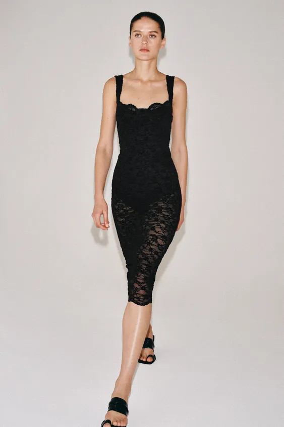 LACE MIDI DRESS | Zara UK
