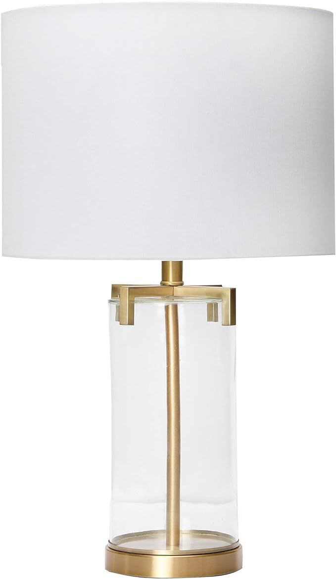 Creative Co-Op Modern Transparent Bubble Glass and Metal Table Lamp, Brushed Gold | Amazon (US)