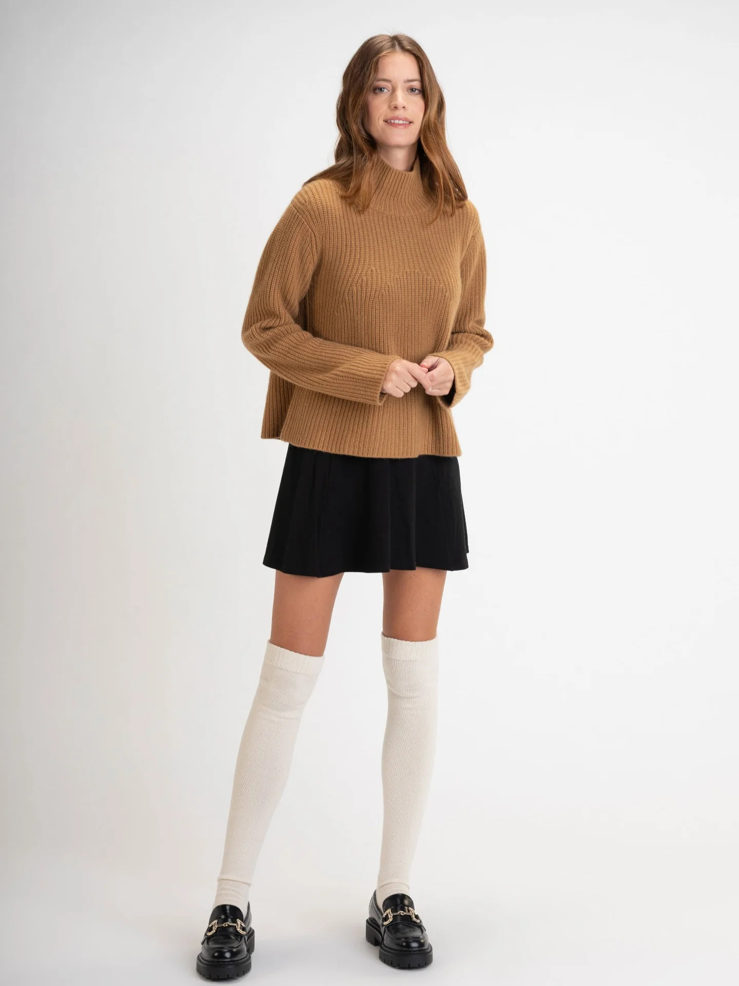 Rib Knit Turtle Neck | Gobi Cashmere