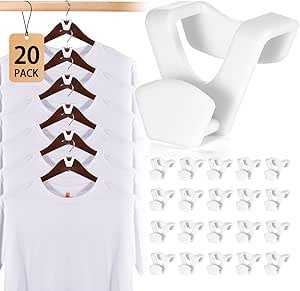 HOUSE DAY Space Saving Hanger Hooks 20 Pack, White Clothes Hanger Connector Hooks, Heavy Duty Han... | Amazon (US)