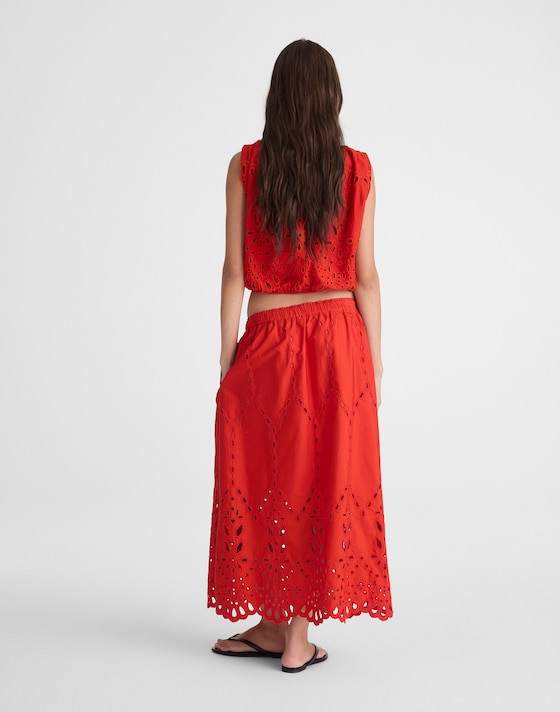 Embroidered Midi Skirt | Madewell