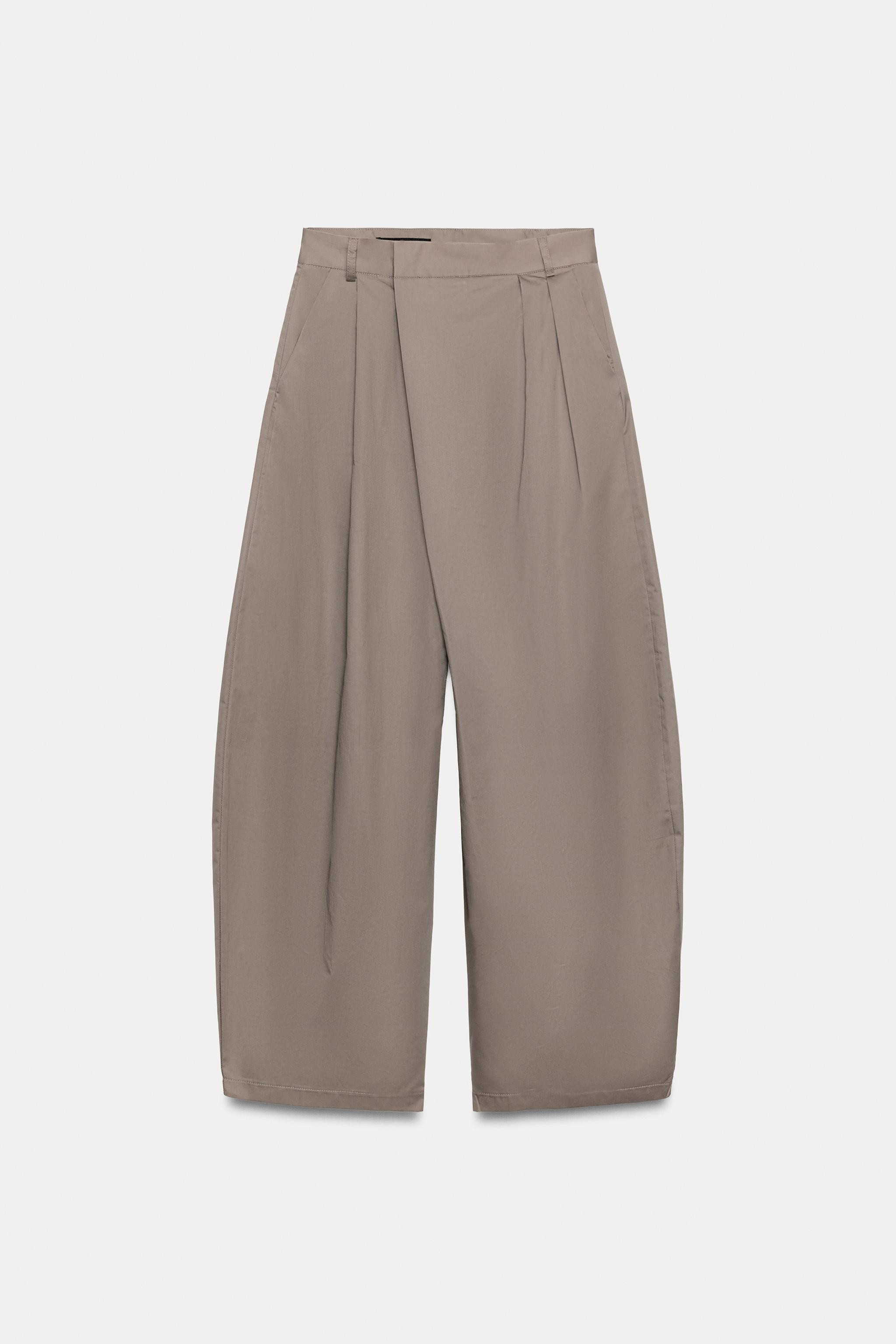 ASYMMETRIC WAIST PLEATED TROUSERS | Zara US