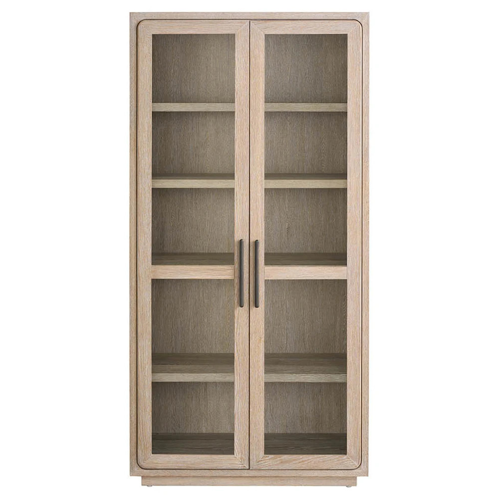 Alwyn Modern Classic Light Oak Display Cabinet | Kathy Kuo Home